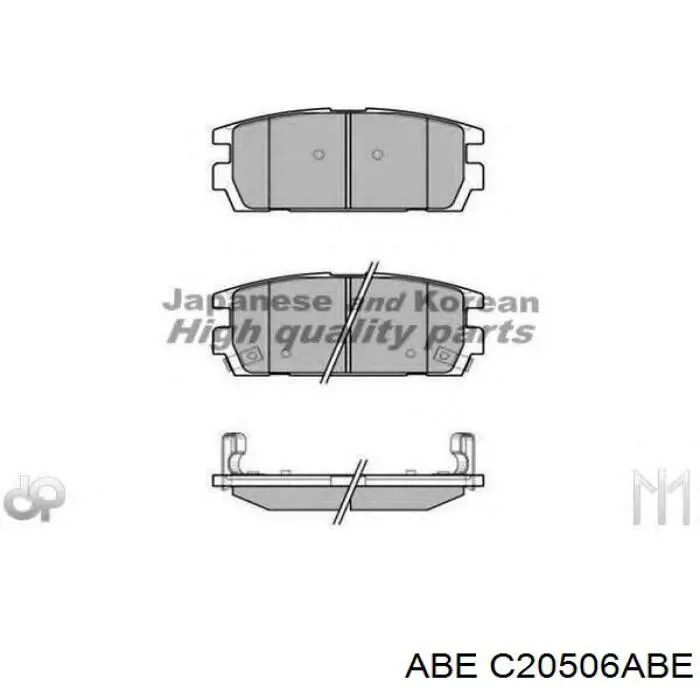 Задні гальмівні колодки ABE C20506ABE ціна, від 21.15 USD