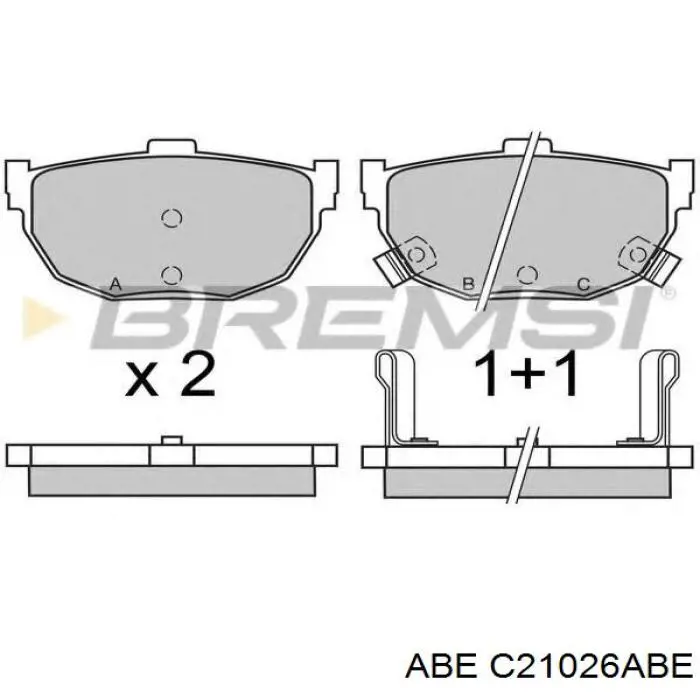Задні гальмівні колодки C21026ABE ABE