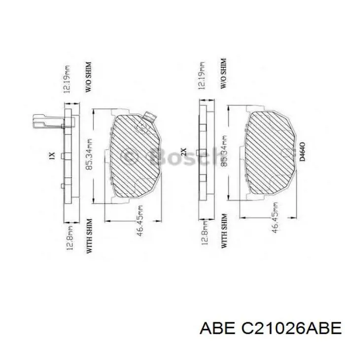 C21026ABE ABE Колодки гальмівні задні, дискові