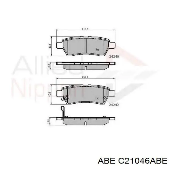Купити C21046ABE ABE Задні колодки