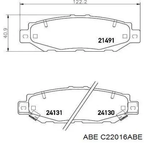 Колодки гальмові задні, дискові C22016ABE ABE