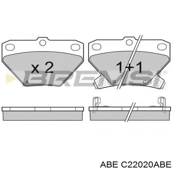 Задні гальмівні колодки ABE C22020ABE ціна, від 13.14 USD