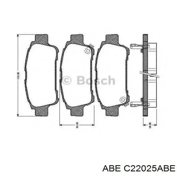 Задні гальмівні колодки ABE C22025ABE ціна, від 15.24 USD