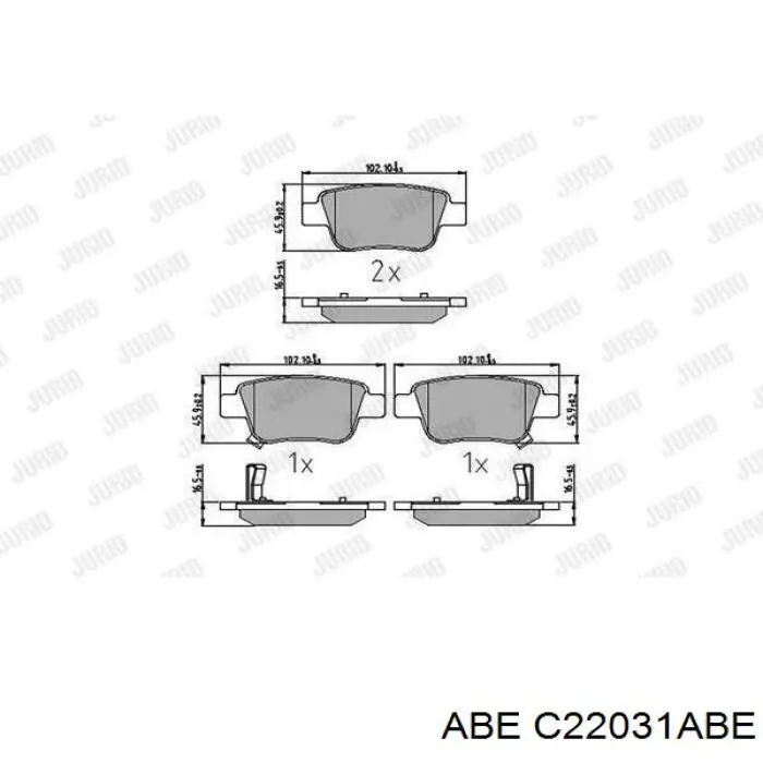 Задні гальмівні колодки ABE C22031ABE ціна, від 12.66 USD
