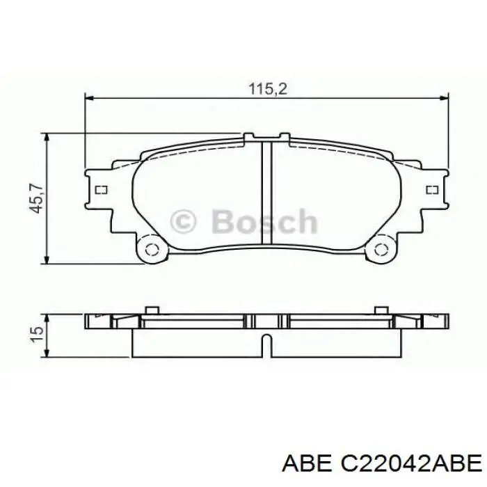 C22042ABE ABE Колодки гальмівні задні, дискові