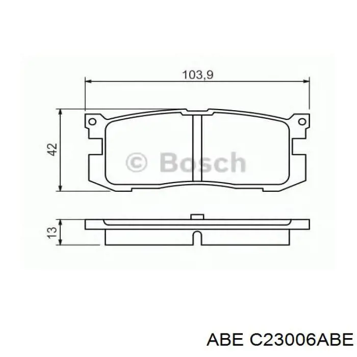 Задні гальмівні колодки ABE C23006ABE ціна, від 12.67 USD