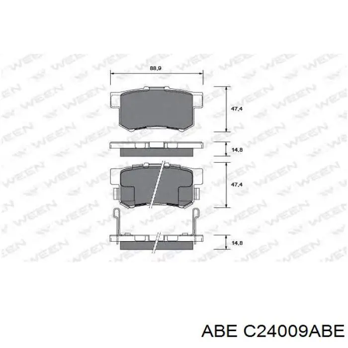 Купити C24009ABE ABE Задні колодки