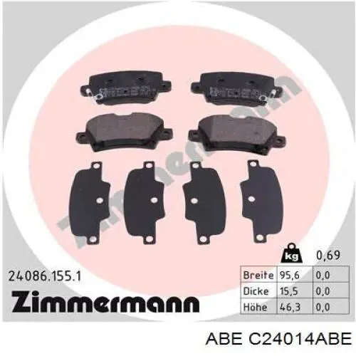 Задні гальмівні колодки ABE C24014ABE ціна, від 16.54 USD