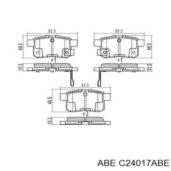 C24017ABE ABE Колодки гальмівні задні, дискові
