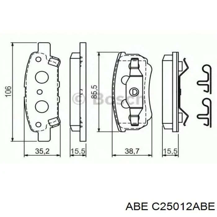Купити C25012ABE ABE Задні колодки