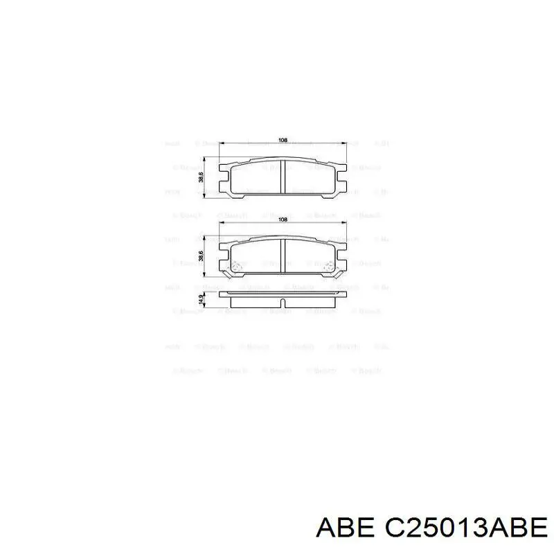 C25013ABE ABE Колодки гальмівні задні, дискові