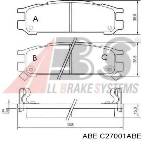 Купити C27001ABE ABE Задні колодки