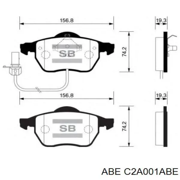 Купити C2A001ABE ABE Задні колодки