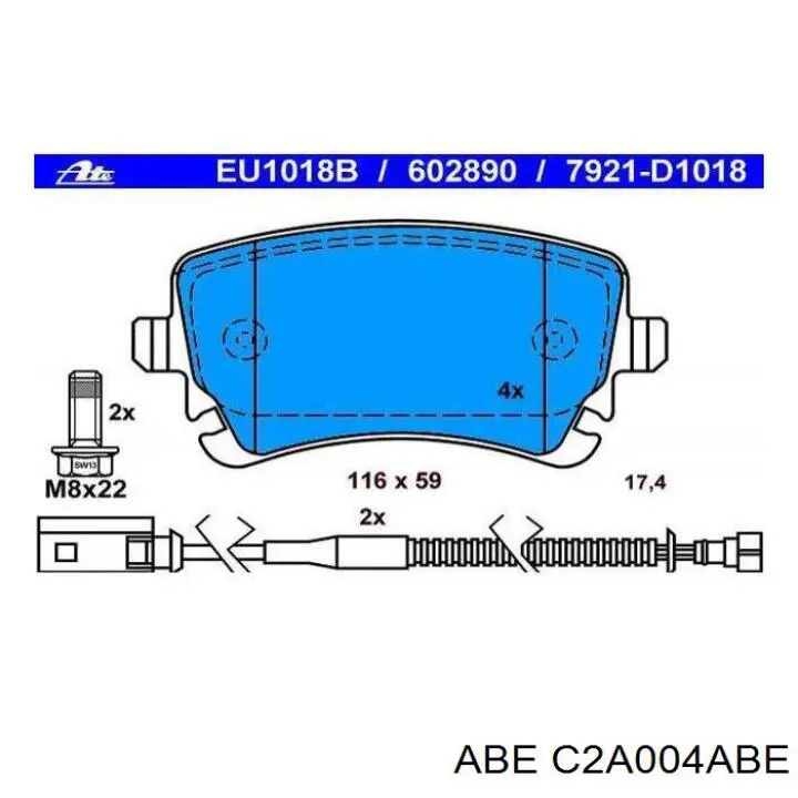 Купити C2A004ABE ABE Задні колодки