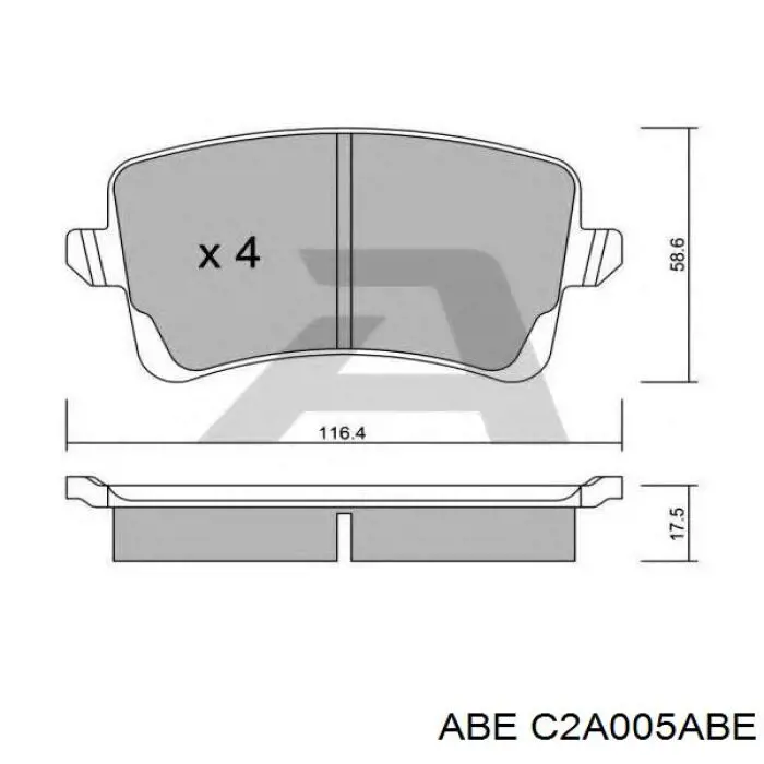 Задні дискові колодки ABE C2A005ABE