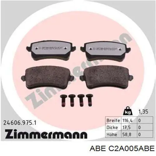 Задні гальмівні колодки ABE C2A005ABE ціна, від 21.55 USD