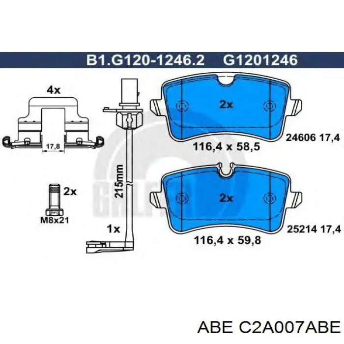 Купити C2A007ABE ABE Задні колодки