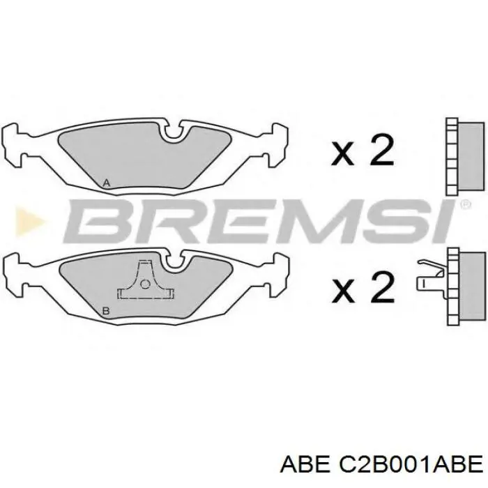 Задні гальмівні колодки ABE C2B001ABE ціна, від 13.77 USD