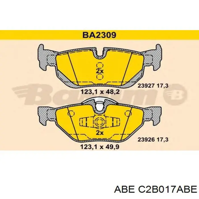 Купити C2B017ABE ABE Задні колодки