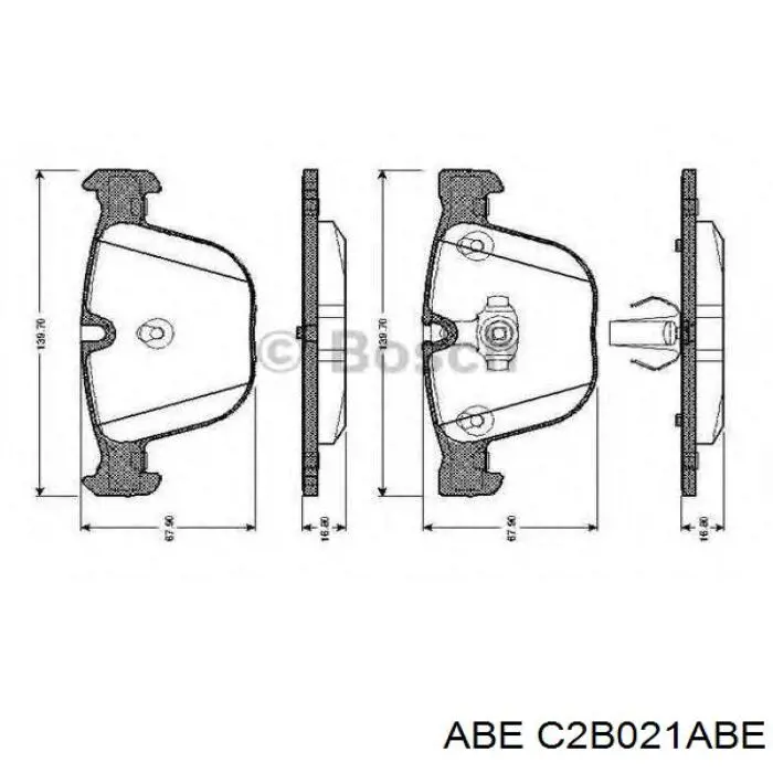 Купити C2B021ABE ABE Задні колодки