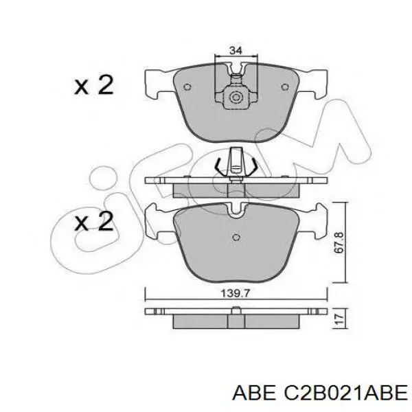 C2B021ABE ABE Колодки гальмівні задні, дискові