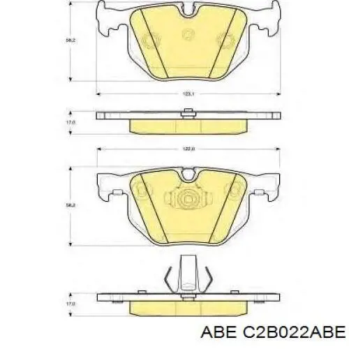 Задні гальмівні колодки C2B022ABE ABE
