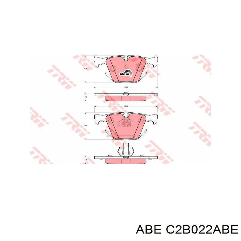 C2B022ABE ABE Колодки гальмівні задні, дискові