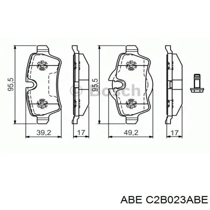 Купити C2B023ABE ABE Задні колодки