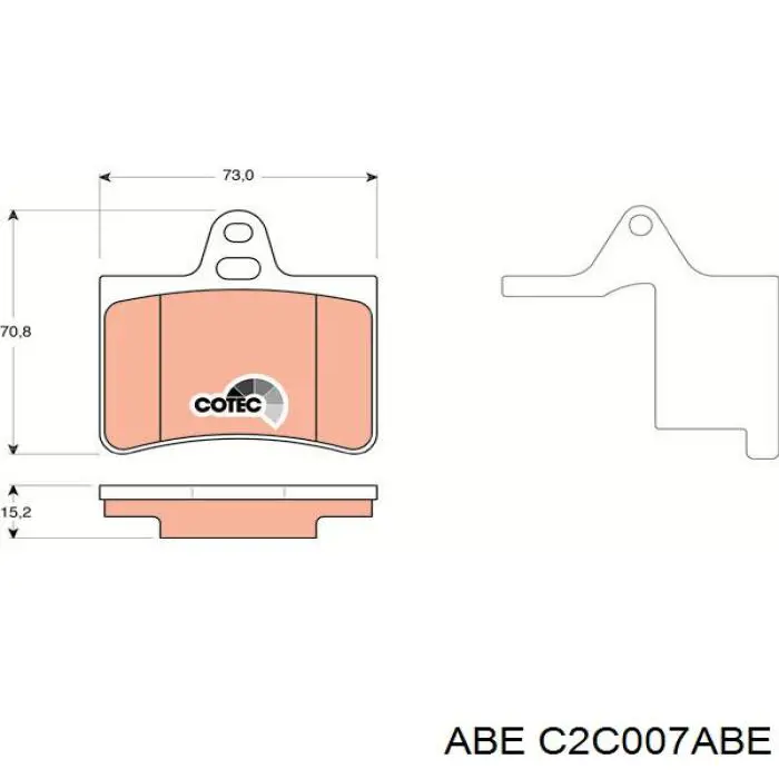 C2C007ABE ABE колодки гальмові задні, дискові