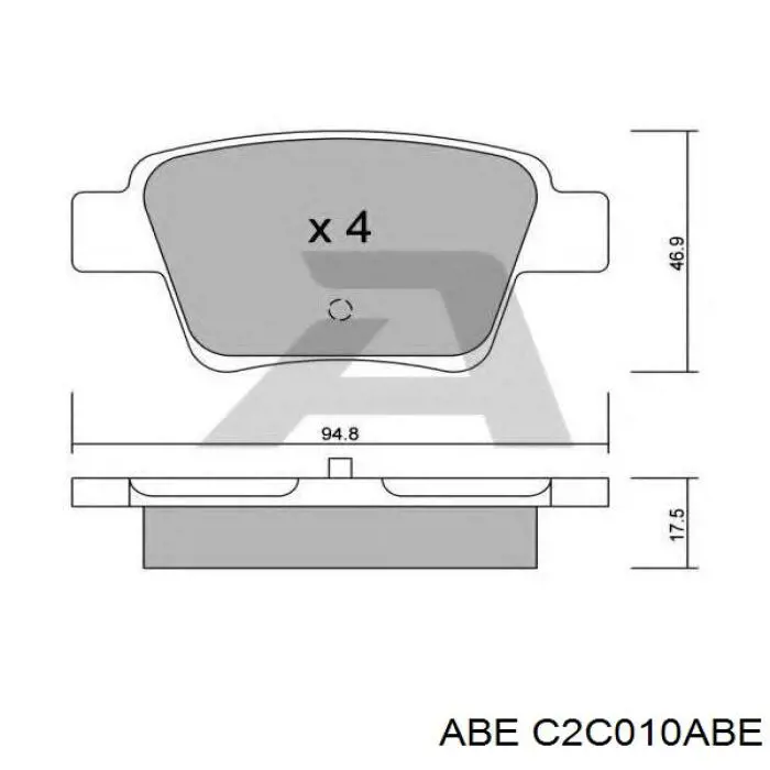 Задні гальмівні колодки C2C010ABE ABE
