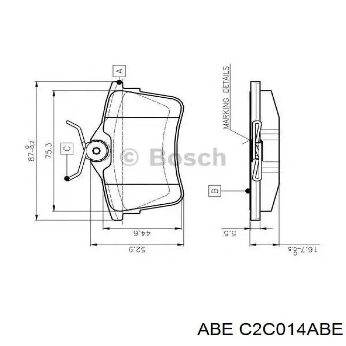 Купити C2C014ABE ABE Задні колодки