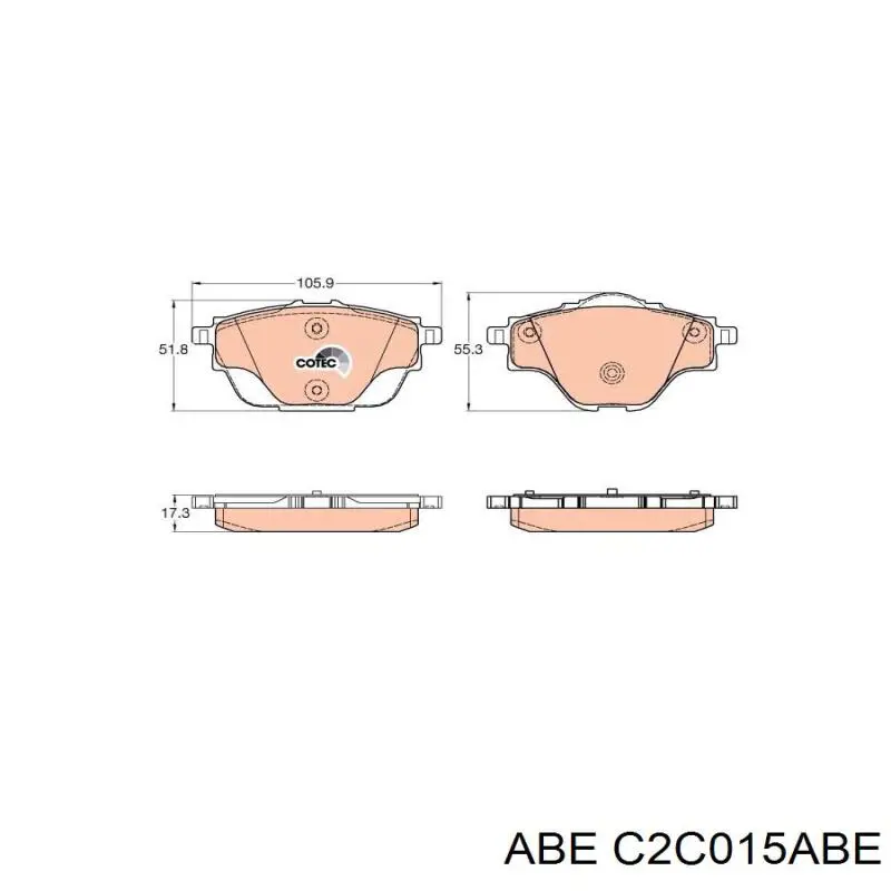 Купити C2C015ABE ABE Задні колодки