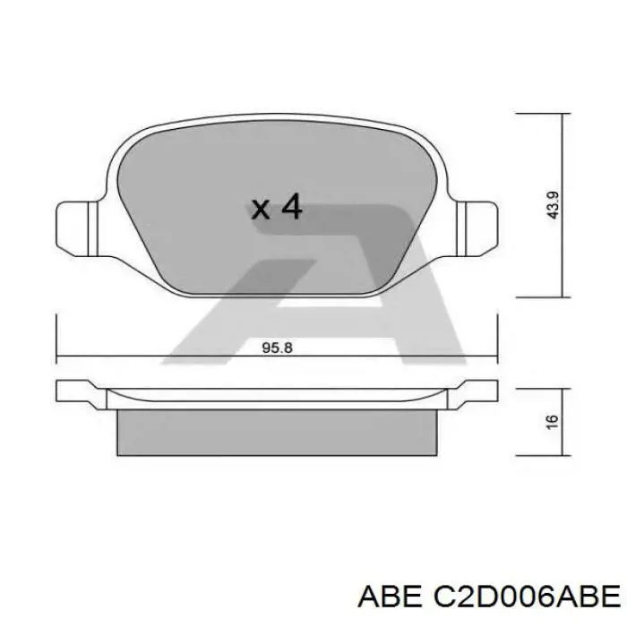 Задні гальмівні колодки ABE C2D006ABE ціна, від 14.74 USD