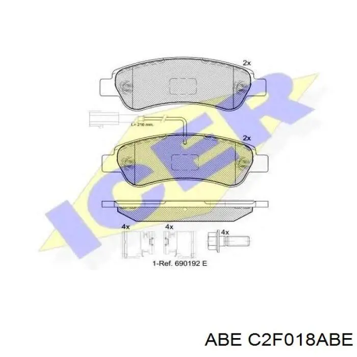Задні гальмівні колодки ABE C2F018ABE ціна, від 29.46 USD