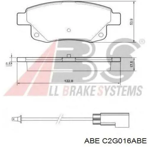Задні дискові колодки ABE C2G016ABE