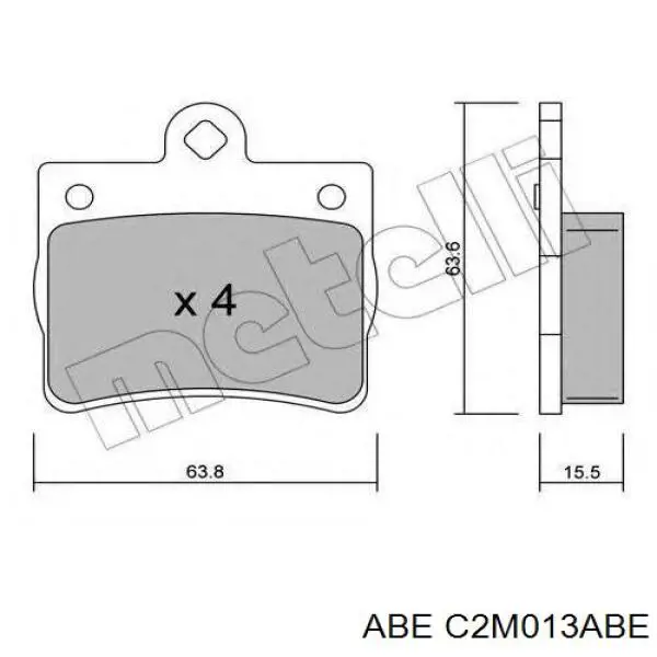 Задні гальмівні колодки C2M013ABE ABE