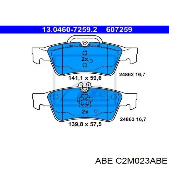 C2M023ABE ABE Колодки гальмівні задні, дискові