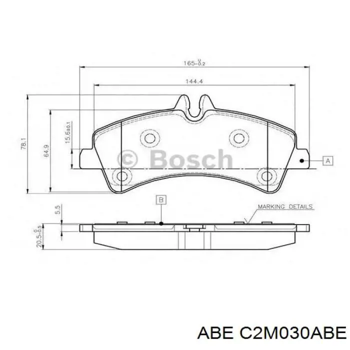 Задні гальмівні колодки ABE C2M030ABE ціна, від 26.71 USD