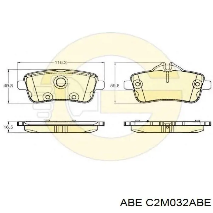 Задні гальмівні колодки ABE C2M032ABE ціна, від 22.18 USD