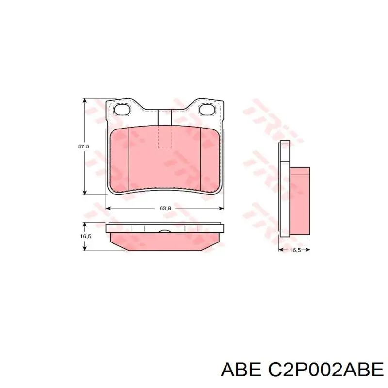 C2P002ABE ABE колодки гальмові задні, дискові