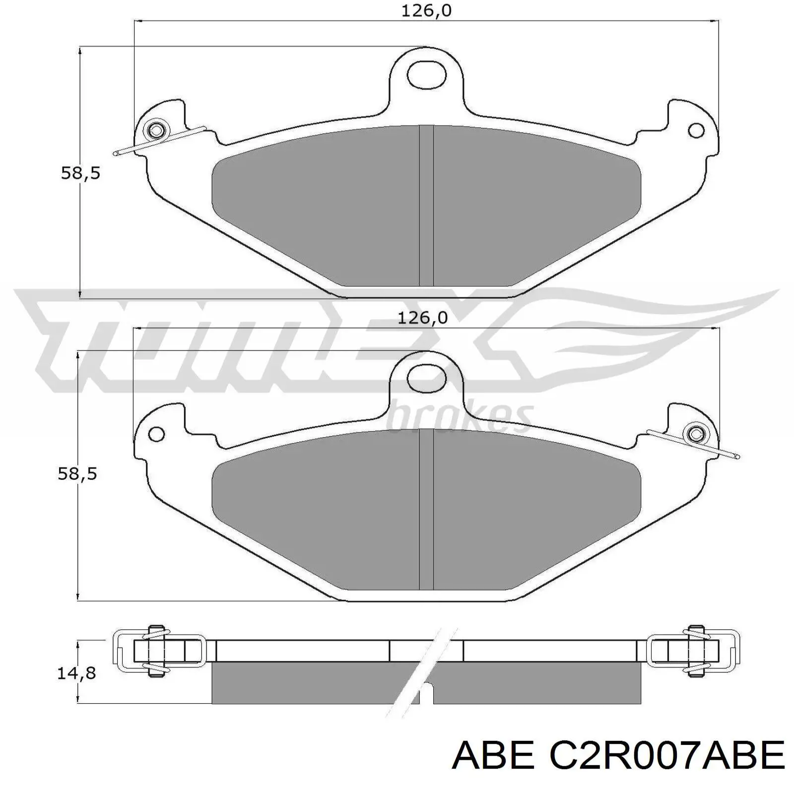 Задні гальмівні колодки ABE C2R007ABE ціна, від 13.46 USD