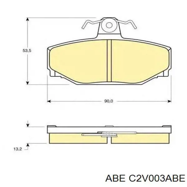 Задні гальмівні колодки ABE C2V003ABE ціна, від 15.67 USD