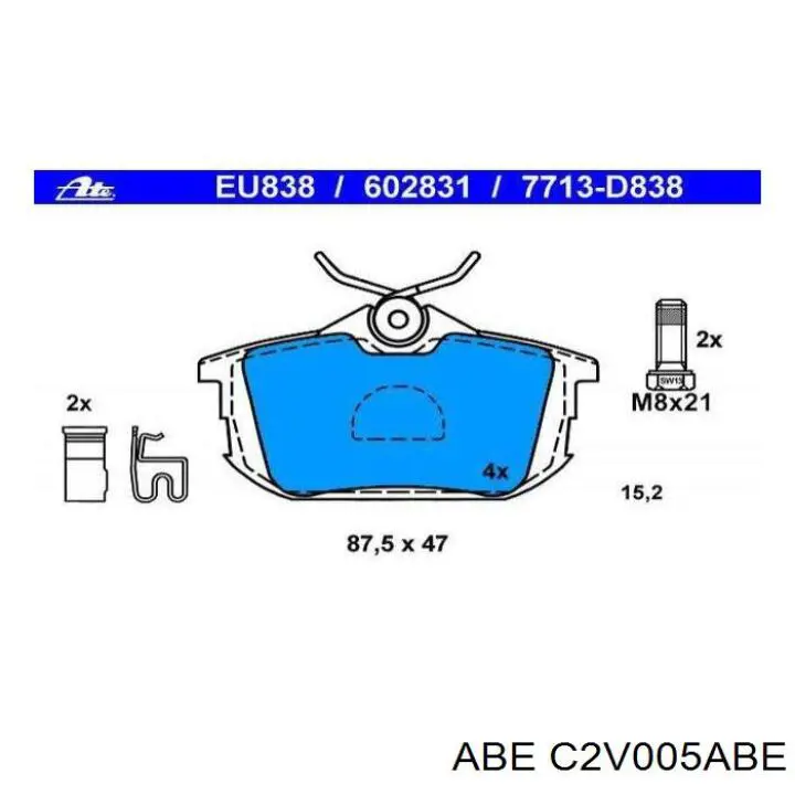 Задні гальмівні колодки ABE C2V005ABE ціна, від 15.53 USD