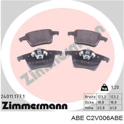 Задні гальмівні колодки ABE C2V006ABE ціна, від 22.64 USD