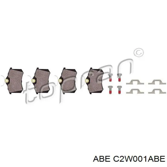 C2W001ABE ABE Колодки гальмівні задні, дискові