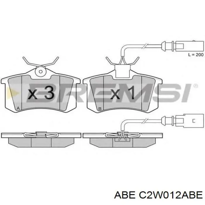 Задні гальмівні колодки C2W012ABE ABE