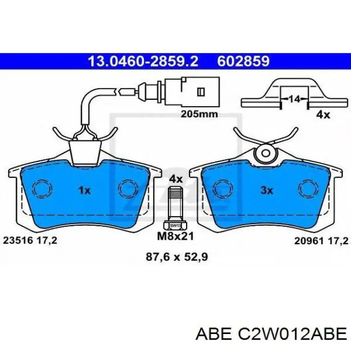 Купити C2W012ABE ABE Задні колодки