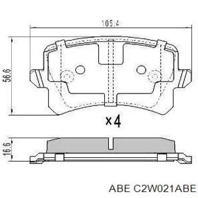Задні гальмівні колодки ABE C2W021ABE ціна, від 16.41 USD