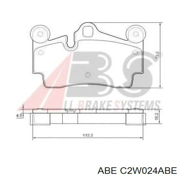 Задні дискові колодки ABE C2W024ABE