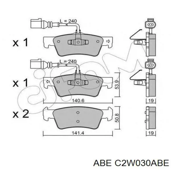 Задні гальмівні колодки C2W030ABE ABE